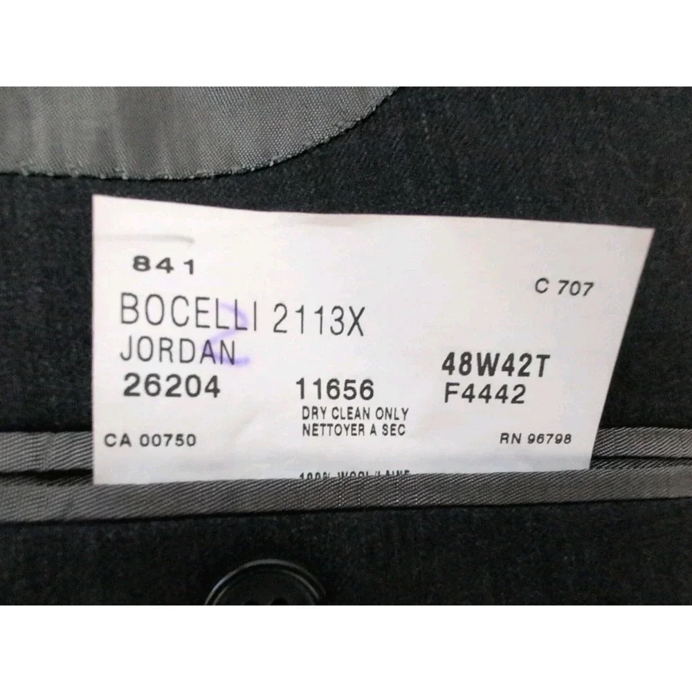 Coppley Bocelli 2113X Men's 42T Charcoal Gray Blazer 100% Wool‎